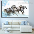 Three Horses Animal Nature Modern Framed Painting Pic Canvas Print for Room Wall Tracery