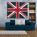 United Kingdom Flag Modern Framed Smudge Portrait Canvas Print for Room Wall Moulding