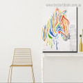 Zebra Tower Abstract Animal Modern Framed Painting Image Canvas Print for Room Wall Ornament