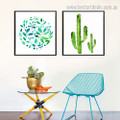Cactus and Leaves Botanical Modern Framed Painting Photo Canvas Print for Room Wall Assortment