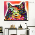 Multicolored Cat Abstract Modern Framed Artwork Pic Canvas Print for Room Wall Getup