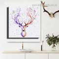 Reindeer Facade Animal Nordic Framed Painting Pic Canvas Print for Room Wall Garniture
