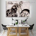 Motorcycle Still Life Framed Painting Photo Canvas Print for Room Wall Getup