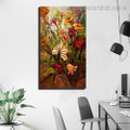 Varicolored Blooms Abstract Impressionist Framed Painting Photo Canvas Print for Room Wall Onlay