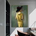 Yellow Dress Lady Figure Modern Framed Artwork Photo Canvas Print for Room Wall Assortment