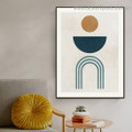 Curved Figures Abstract Modern Framed Effigy Portrait Canvas Print for Room Wall Adornment