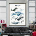 Whales Animal Kids Modern Framed Painting Photo Canvas Print for Room Wall Decoration