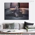 Cat Reflection Painting Canvas Print