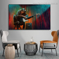 Orangutan Guitar Abstract Animal Framed Painting Image Canvas Print for Room Wall Adornment
