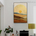 Shiny Sun Landscape Nature Framed Painting Image Canvas Print for Room Wall Tracery