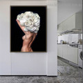 Naked Floral Lady Figure Modern Framed Painting Photo Canvas Print for Room Wall Garniture