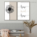 Home Sweet Home Quote Modern Framed Artwork Photo Canvas Print for Room Wall Decor