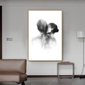 Couple Kiss Abstract Modern Framed Artwork Photo Canvas Print for Room Wall Tracery
