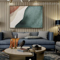 Teal and Brown Abstract Modern Framed Artwork Pic Canvas Print for Room Wall Tracery
