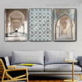 Muslim Mosques Religious Contemporary Framed Artwork Picture Canvas Print for Room Wall Tracery