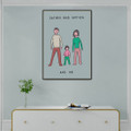 Father Mother Abstract Kids Framed Painting Photo Canvas Print for Room Wall Equipment