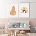 Pear Rainbow Abstract Nursery Modern Framed Painting Photograph Canvas Print for Room Wall Adornment