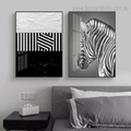 Monochrome Zebra Abstract Modern Framed Painting Pic Canvas Print for Room Wall Decoration