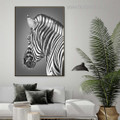 Black Zebra Animal Modern Framed Painting Picture Canvas Print for Room Wall Ornament