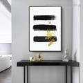 Three Bold Lines Minimalist Abstract Framed Painting Image Canvas Print for Room Wall Drape