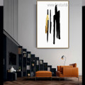 Dark Lines Minimalist Abstract Framed Painting Portrait Canvas Print for Room Wall Garniture