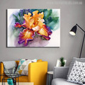 Irises Flower Painting Canvas Print for Living Room Wall Decor