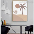 Babassu Palm Trees Abstract Framed Artwork Portrait Canvas Print for Room Wall Adornment