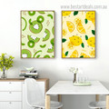 Lemon Kiwi Food Framed Painting Photograph Canvas Print for Room Wall Ornament