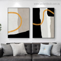 Three Circuitous Strokes Abstract Contemporary Framed Painting Image Canvas Print for Room Wall Ornament
