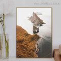 Faroe Island Landscape Nature Framed Painting Photo Canvas Print for Room Wall Decoration