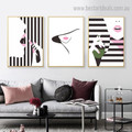 Girls Lipstick Fashion Figure Contemporary Framed Painting Image Canvas Print for Room Wall Onlay