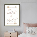 Stay Quote Scandinavian Framed Artwork Portrait Canvas Print for Room Wall Ornament