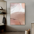 Pink Brown Abstract Contemporary Framed Artwork Picture Canvas Print for Room Wall Garnish