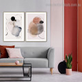 Circuitous Lines Abstract Watercolor Framed Painting Picture Canvas Print for Room Wall Decor