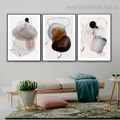 Smudges Traits Abstract Watercolor Framed Artwork Image Canvas Print for Room Wall Decoration