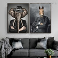 Elephant Equine Abstract Contemporary Framed Artwork Image Canvas Print for Room Wall Onlay