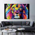 Colorful Lion Animal Modern Framed Painting Image Canvas Print for Room Wall Finery