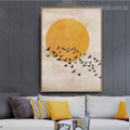 Birds Horde Scandinavian Framed Painting Picture Canvas Print for Room Wall Ornament