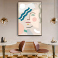 Geometric Face Abstract Contemporary Framed Painting Pic Canvas Print for Room Wall Flourish