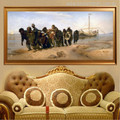 Barge Haulers on the Volga Painting Canvas Print for Wall Decoration