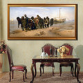 Barge Haulers on the Volga Painting Canvas Print for Dining Room Decor