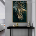 Golden Palm Leaf Abstract Botanical Modern Framed Painting Image Canvas Print for Room Wall Flourish