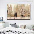 Romantic City Landscape Abstract Painting Print