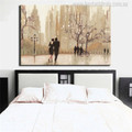 Romantic City Landscape Abstract Painting Canvas Print for Bedroom Wall Decor