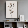 White Magnolia Floral Modern Framed Painting Picture Canvas Print for Room Wall Decoration