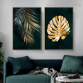 Gilt Palm Monstera Botanical Modern Framed Artwork Image Canvas Print for Room Wall Outfit