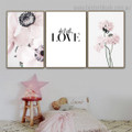 Love Flowers Floral Contemporary Framed Artwork Portrait Canvas Print for Room Wall Ornament