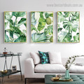 Green Leaves Botanical Minimalist Nordic Framed Painting Portrait Canvas Print for Room Wall Equipment