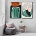 Colorful Blobs Abstract Nordic Contemporary Framed Artwork Picture Canvas Print for Room Wall Getup