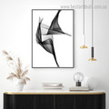 Black Streaks Abstract Modern Framed Painting Image Canvas Print for Room Wall Moulding